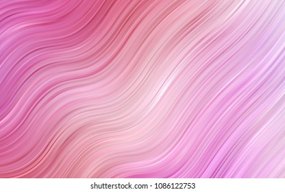 Light Pink vector background with bent ribbons. Shining illustration, which consist of blurred lines, circles. New composition for your brand book.