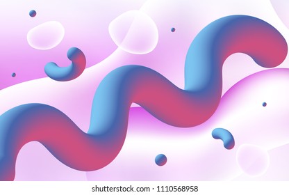 Light Pink vector background with bent ribbons. Colorful illustration in abstract memphis style with gradient. The best blurred design for your business.