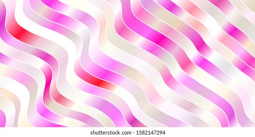 Light Pink vector background with bent lines. Abstract gradient illustration with wry lines. Pattern for websites, landing pages.