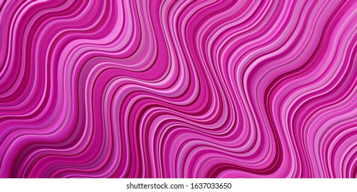 Light Pink vector background with bent lines. Illustration in abstract style with gradient curved.  Pattern for websites, landing pages.