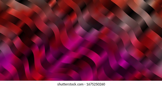 Light Pink vector background with bent lines. Colorful abstract illustration with gradient curves. Smart design for your promotions.