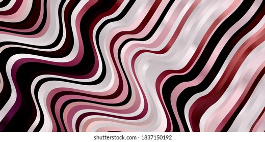 Light Pink vector background with bent lines. Colorful illustration in abstract style with bent lines. Pattern for commercials, ads.