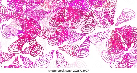 Light pink vector background with bows. Colorful abstract illustration with gradient curves. Pattern for ads, commercials.