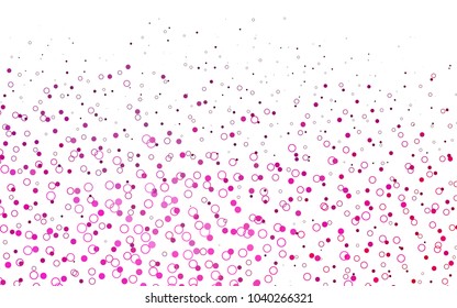 Light Pink vector  background with bubbles. Beautiful colored illustration with blurred circles in nature style. The pattern can be used for beautiful websites.