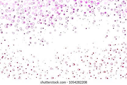 Light Pink vector  background with bubbles. Blurred bubbles on abstract background with colorful gradient. Beautiful design for your business natural advert.