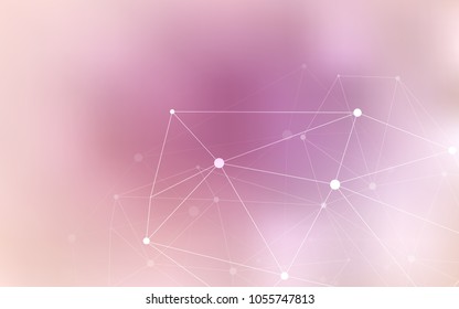 Light Pink vector background with bubbles, lines. Illustration with set of colorful abstract circles and lines. Pattern can be used for futuristic ad, booklets.