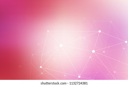 Light Pink vector background with bubbles, lines. Modern abstract colorful illustration with spheres and lines. Pattern can be used as texture of wallpapers.
