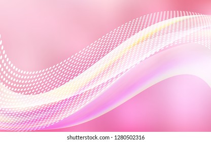 Light Pink vector background with bubbles, lines. Illustration with set of colorful abstract circles and lines. Pattern for futuristic ad, booklets.