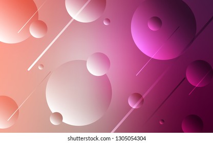 Light Pink vector background with bubbles. Glitter abstract illustration with blurred drops of rain. Beautiful design for your business advert.