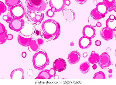 Light Pink vector background with bubbles. Illustration with set of shining colorful abstract circles. Pattern for ads, leaflets.
