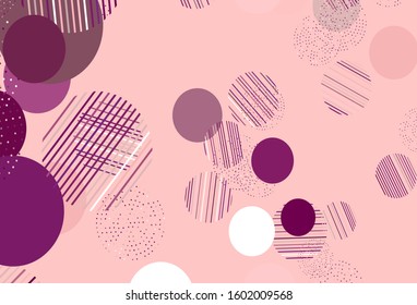 Light Pink vector background with bubbles. Modern abstract illustration with colorful water drops. Design for your business advert.