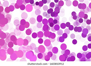 Light Pink vector background with bubbles. Glitter abstract illustration with blurred drops of rain. Pattern for beautiful websites.