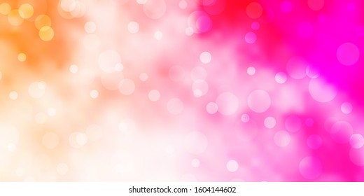 Light Pink vector background with bubbles. Modern abstract illustration with colorful circle shapes. New template for a brand book.