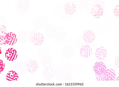 Light Pink vector background with bubbles. Modern abstract illustration with colorful water drops. Pattern for futuristic ad, booklets.