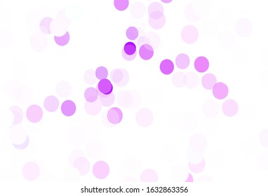 Light Pink vector background with bubbles. Beautiful colored illustration with blurred circles in nature style. Pattern for textures of wallpapers.