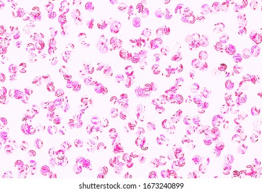 Light Pink vector background with bubbles. Modern abstract illustration with colorful water drops. Pattern for futuristic ad, booklets.