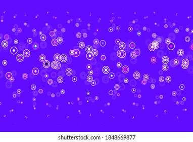 Light Pink vector background with bubbles. Blurred bubbles on abstract background with colorful gradient. Pattern for textures of wallpapers.