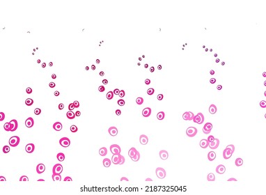 Light Pink vector background with bubbles. Beautiful colored illustration with blurred circles in nature style. Pattern of water, rain drops.