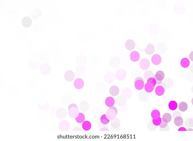 Light Pink vector background with bubbles. Illustration with set of shining colorful abstract circles. Pattern for ads, leaflets.