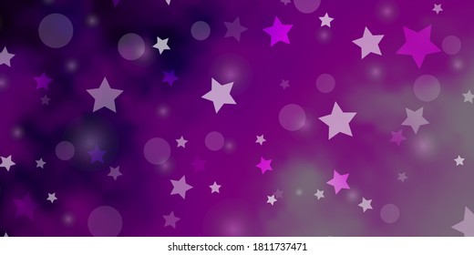 Light Pink vector background with circles, stars. Colorful illustration with gradient dots, stars. Pattern for trendy fabric, wallpapers.