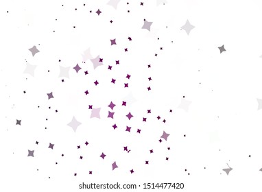 Light Pink vector background with colored stars. Shining colored illustration with stars. Pattern for astronomy websites.