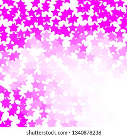 Light Pink vector background with colorful stars. Shining colorful illustration with small and big stars. Best design for your ad, poster, banner.