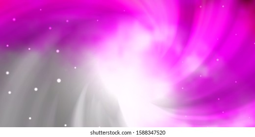 Light Pink vector background with colorful stars. Shining colorful illustration with small and big stars. Best design for your ad, poster, banner.