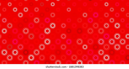 Light pink vector background with covid-19 symbols. Colorful abstract illustration with gradient medical shapes. Wallpaper for health protection.