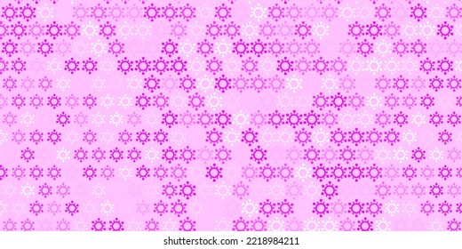 Light pink vector background with covid-19 symbols. Colorful abstract illustration with gradient medical shapes. Simple drawing against danger fever.