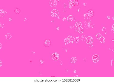 Light Pink vector background with cuisine gourmet. Decorative illustration with food on abstract template. Doodle design for your business advert of cafes.