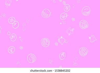 Light Pink vector background with cuisine gourmet. Abstract background with colorful Fast Food illustrations. Pattern for menu of cafes, bars, restaurants.