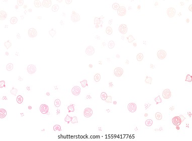 Light Pink vector background with cuisine gourmet. Glitter abstract sketch with gourmet food. Pattern for ad, booklets, leaflets of restaurants.