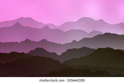 Light Pink vector background with curved circles. Geometric illustration in mountain style with gradient.  New composition for your brand book.