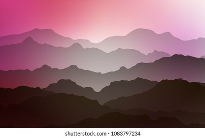 Light Pink vector background with curved circles. Shining crooked illustration in mountain style. A completely new memphis design for your business.