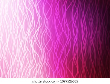 Light Pink vector background with curved circles. Modern gradient abstract illustration with bandy lines. Brand new design for your ads, poster, banner.