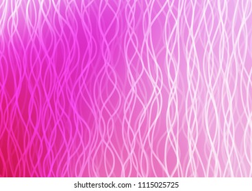 Light Pink vector background with curved circles. Shining illustration, which consist of blurred lines, circles. The template for cell phone backgrounds.