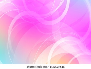 Light Pink vector background with curved circles. Glitter abstract illustration with wry lines. A completely new marble design for your business.