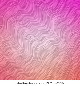 Light Pink vector background with curved lines. Bright sample with colorful bent lines, shapes. Pattern for busines booklets, leaflets