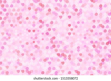 Light Pink vector background with curved lines. Colorful geometric sample with gradient lines.  Template for cell phone screens.