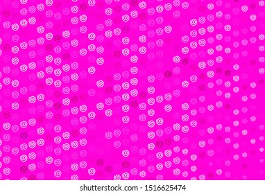 Light Pink vector background with curved lines. Colorful illustration in simple style with gradient. Template for cell phone screens.
