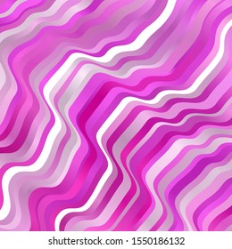 Light Pink vector background with curved lines. Colorful illustration with curved lines. Template for your UI design.