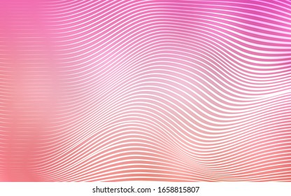 Light Pink vector background with curved lines. A completely new color illustration in a vague style. Brand-new style for your business design.