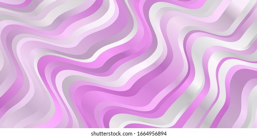 Fondo vectorial rosa claro con líneas curvas. Ilustración en estilo abstracto con degradado curvado. Diseño inteligente para sus promociones.