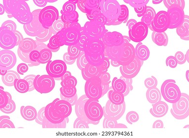 Light Pink vector background with curved circles. A vague circumflex abstract illustration with gradient. A new texture for your  ad, booklets, leaflets.