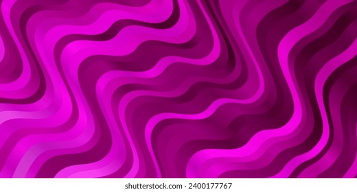 Light Pink vector background with curved lines. Illustration in abstract style with gradient curved.  Template for cellphones.