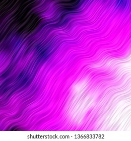 Light Pink vector background with curves. Abstract illustration with bandy gradient lines. Pattern for ads, commercials.