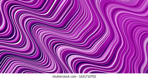Light Pink vector background with curves. Colorful abstract illustration with gradient curves. Pattern for booklets, leaflets.