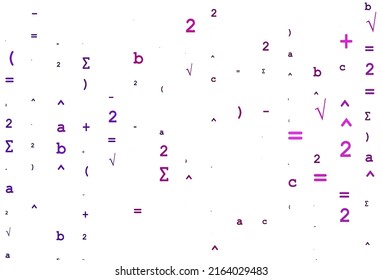 Light Pink vector background with Digit symbols. Blurred design in simple style with collection of numerals. Best design for your math college.