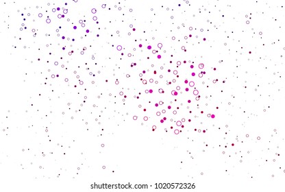 Light Pink vector  background with dots. Illustration with set of shining colorful abstract circles. Pattern can be used as texture of water, rain drops.