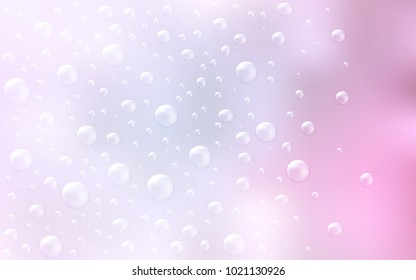 Light Pink vector background with dots. Glitter abstract illustration with blurred drops of rain. Completely new template for your brand book.